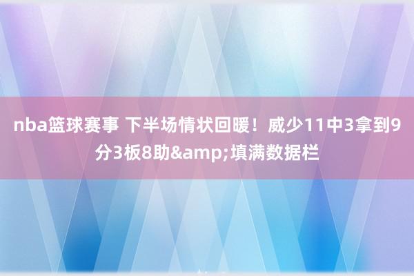 nba篮球赛事 下半场情状回暖！威少11中3拿到9分3板8助&填满数据栏