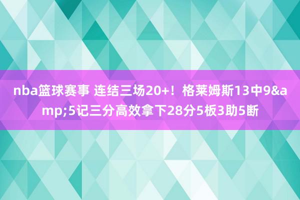 nba篮球赛事 连结三场20+！格莱姆斯13中9&5记三分高效拿下28分5板3助5断