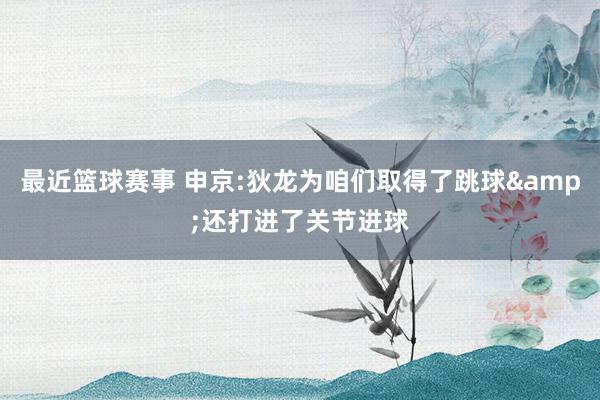 最近篮球赛事 申京:狄龙为咱们取得了跳球&还打进了关节进球