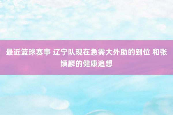 最近篮球赛事 辽宁队现在急需大外助的到位 和张镇麟的健康追想