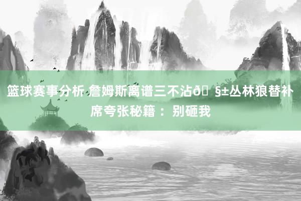 篮球赛事分析 詹姆斯离谱三不沾🧱丛林狼替补席夸张秘籍 ：别砸我