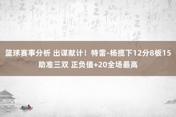 篮球赛事分析 出谋献计！特雷-杨揽下12分8板15助准三双 正负值+20全场最高